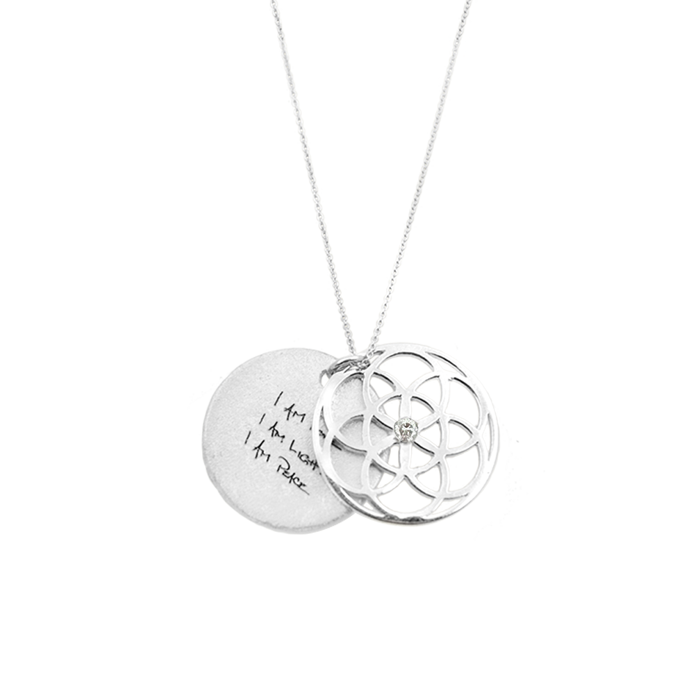 Seed of Life Necklace with Diamond in Silver or Gold