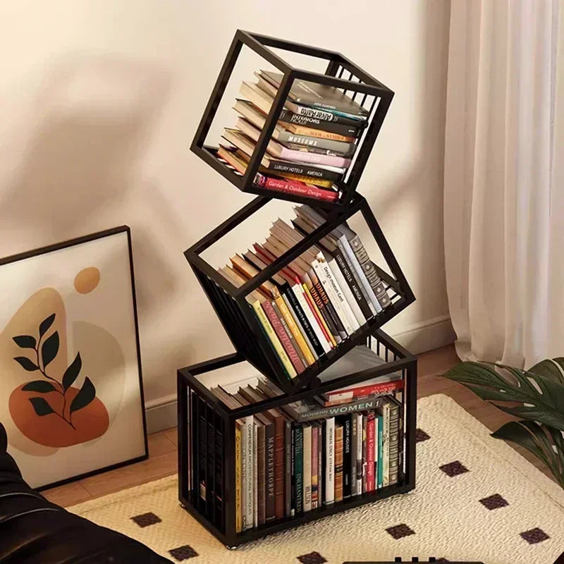 Rotating Cube Bookshelf