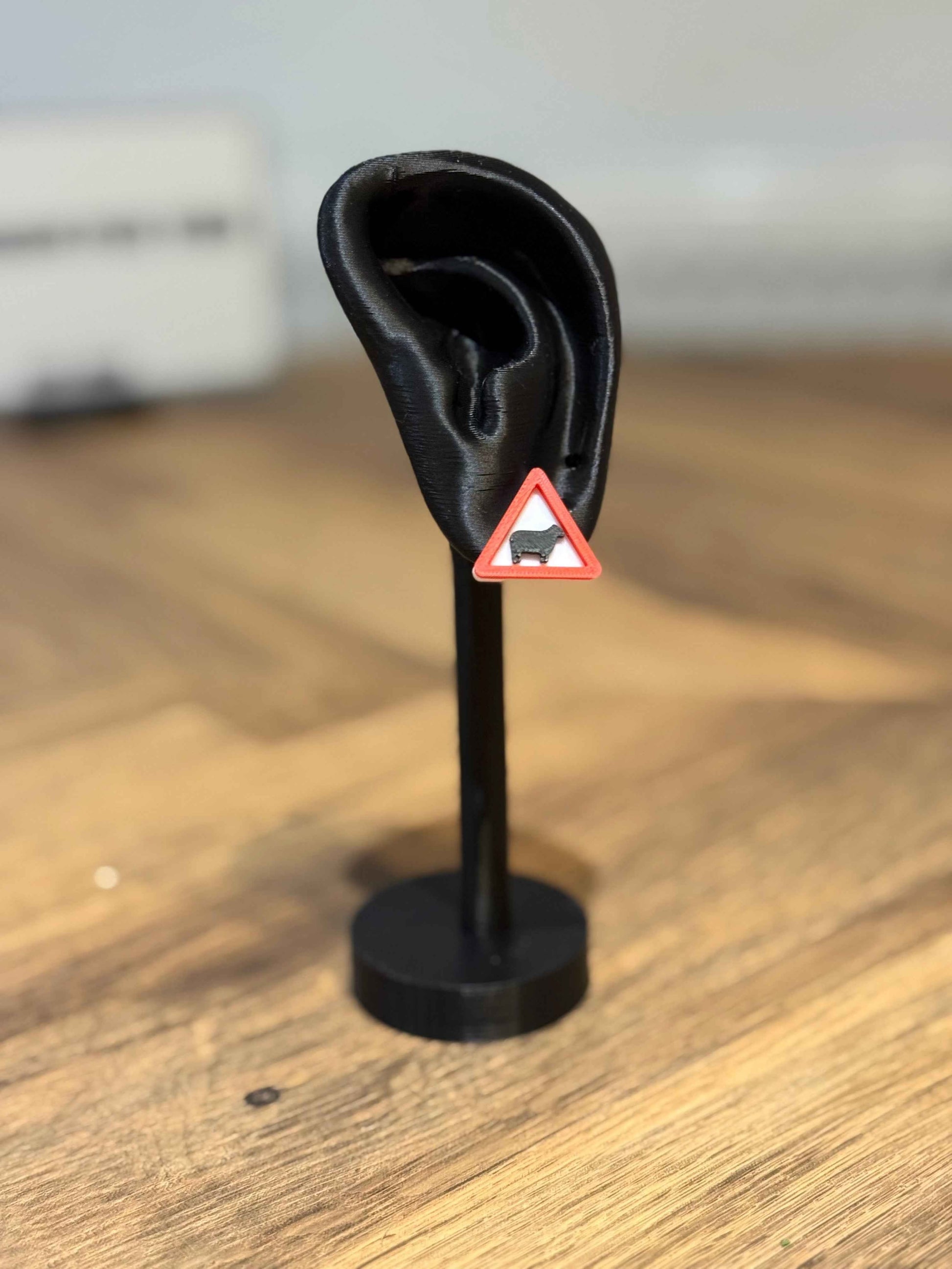 Sheep Stud Earring with Warning