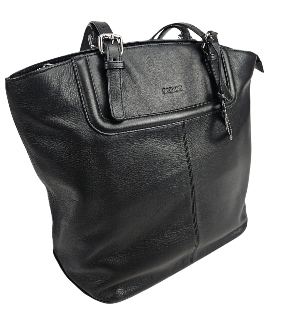 Sienna Zip Top Tote Shopper Bag for Women Handmade Leather