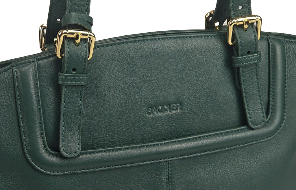 Sienna Zip Top Tote Shopper Bag for Women Handmade Leather