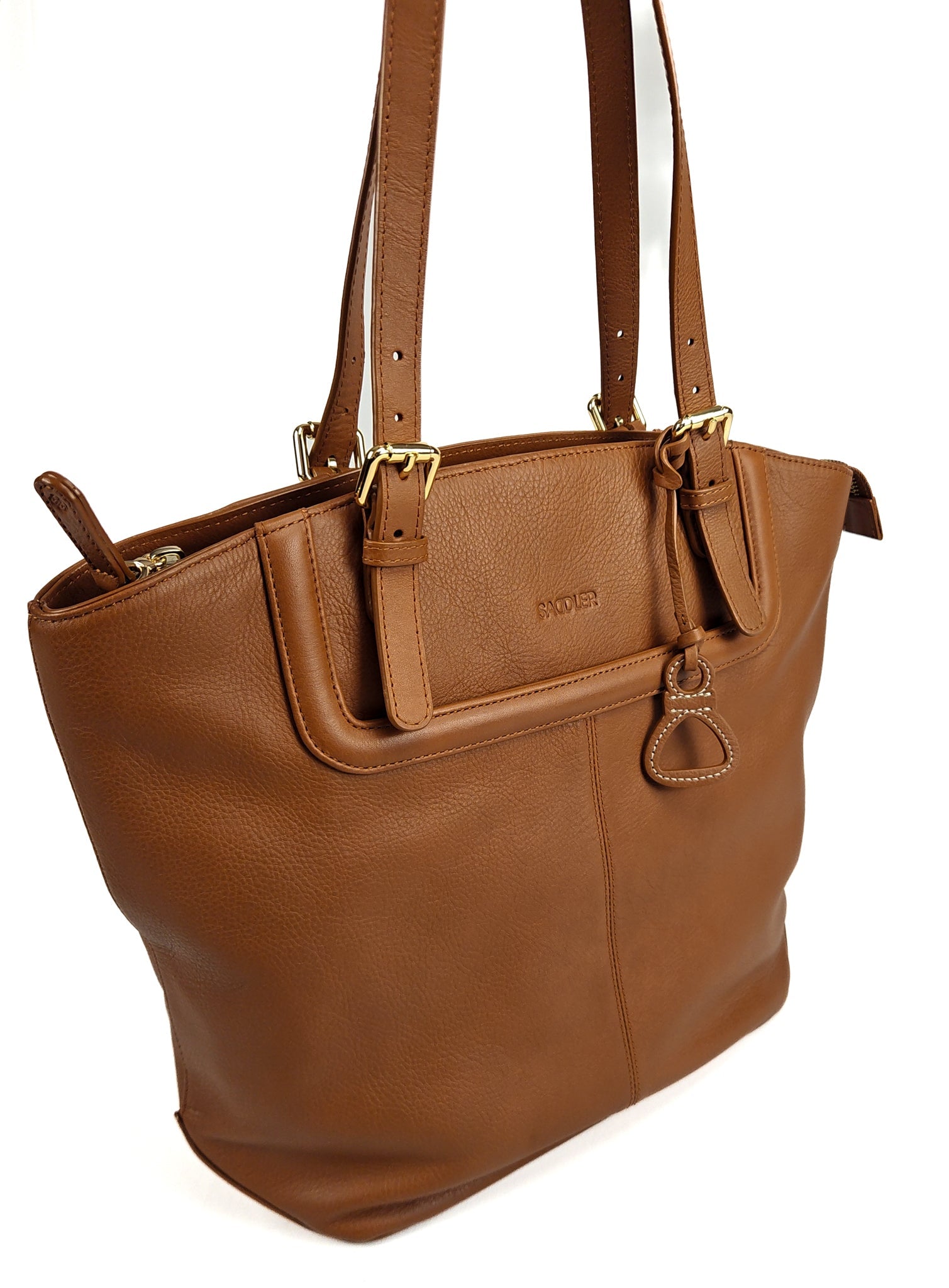 Sienna Zip Top Tote Shopper Bag for Women Handmade Leather