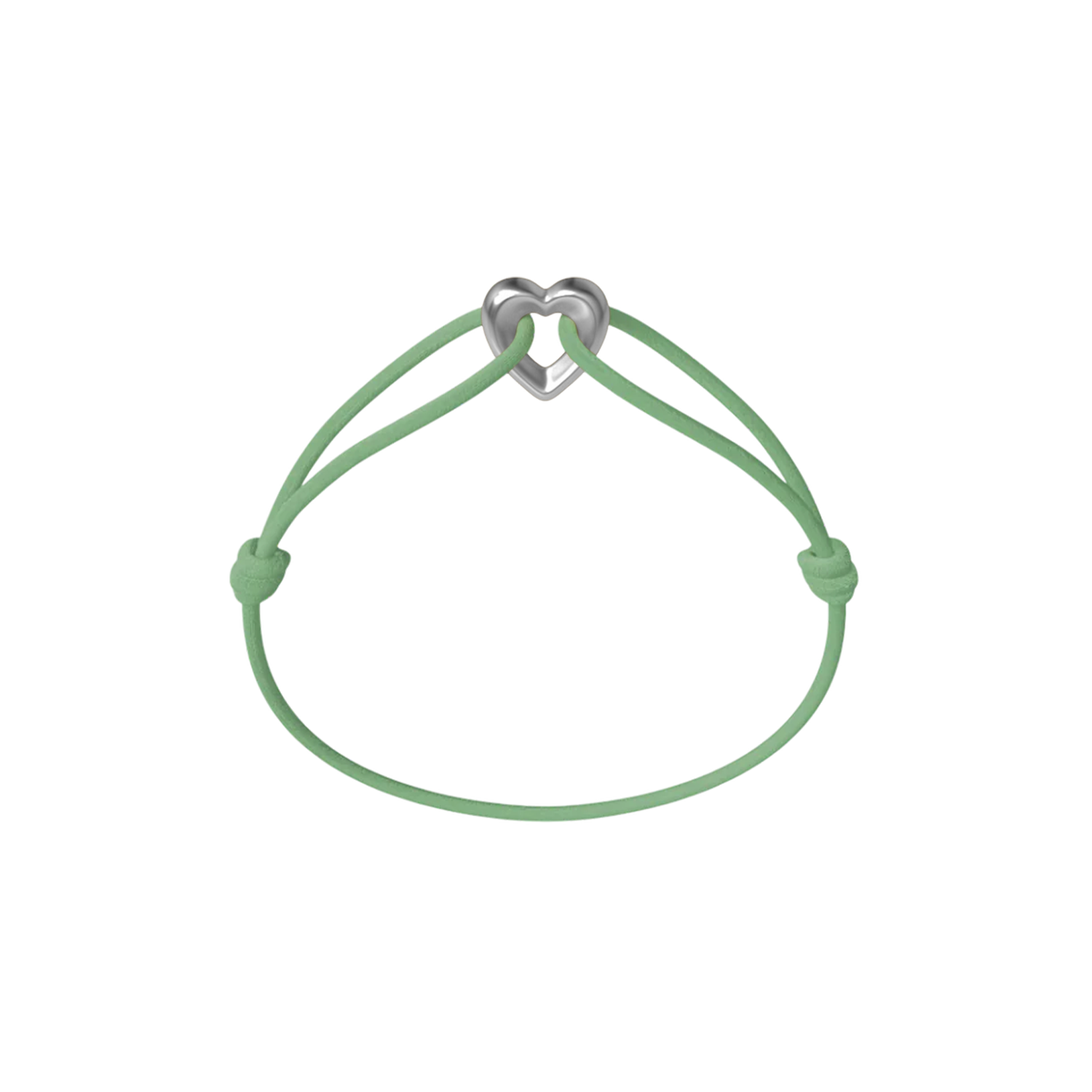 Silver Heart Cord Bracelet