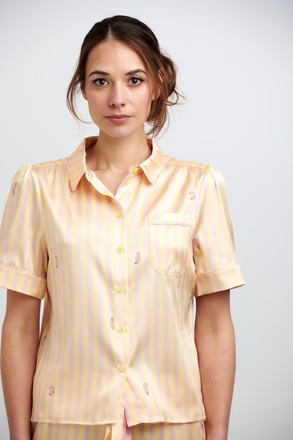 Poppy Lemonade Stripe Silk Blouse