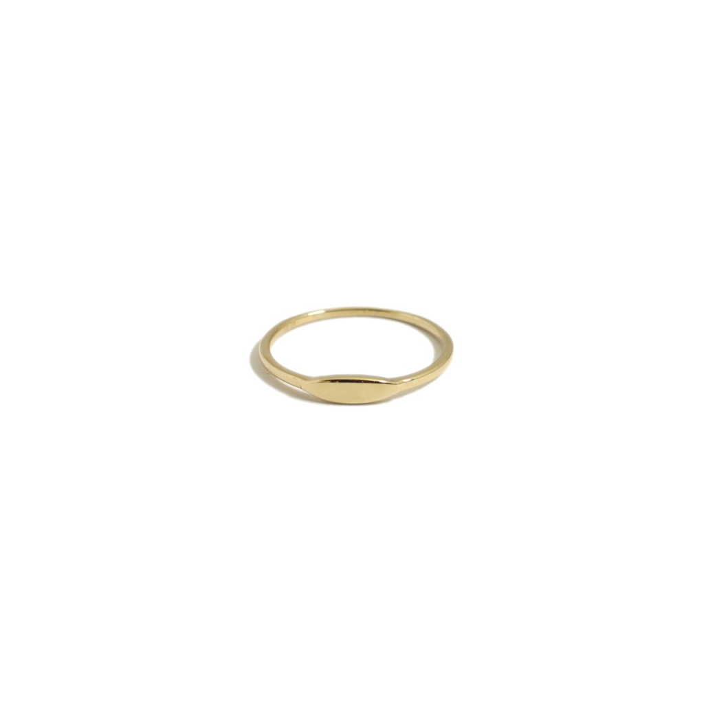 Slim Oval Signet Ring in Gold or Silver