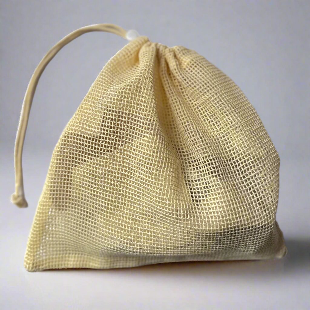 Cotton Mesh Laundry Bag with Drawstring