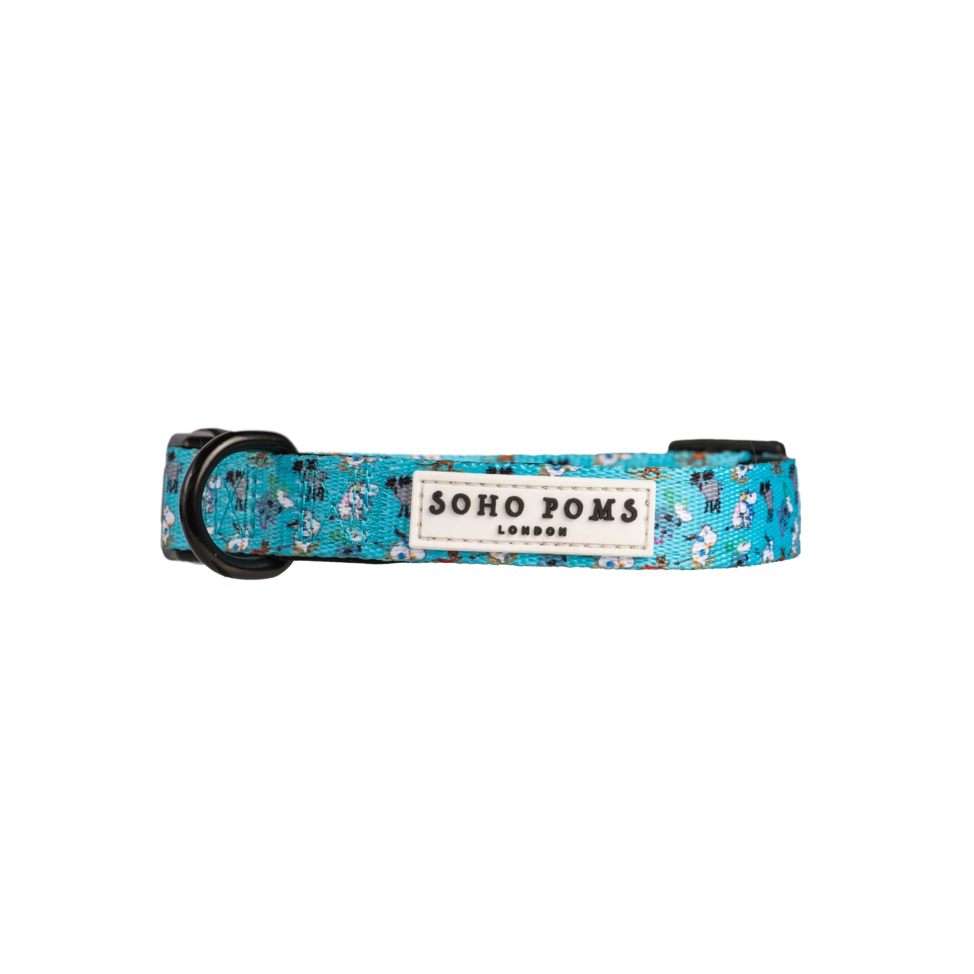 Moomins Blue Holiday Dogs Padded Collar by Soho Poms