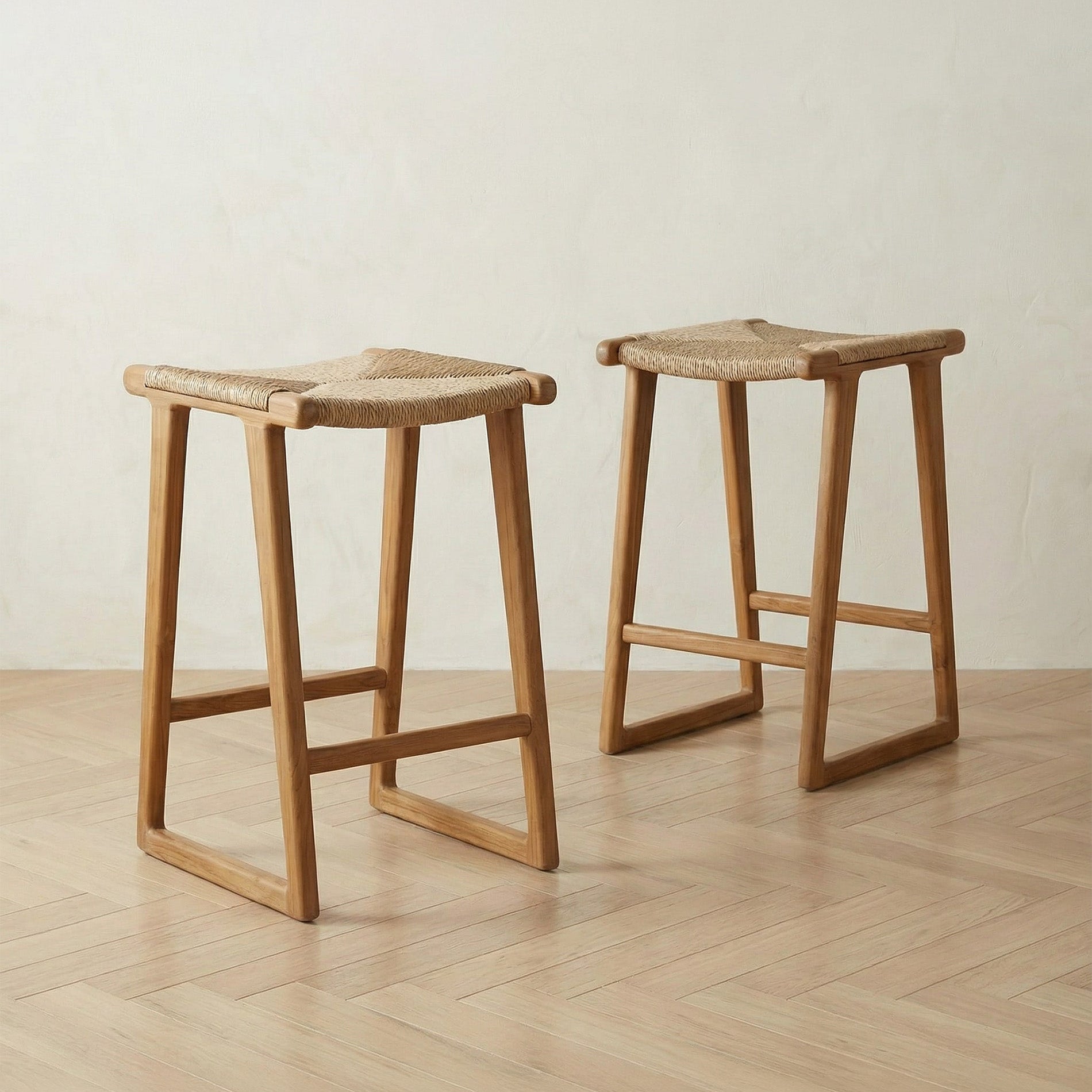 Sora Teak & Rattan Bar Stool