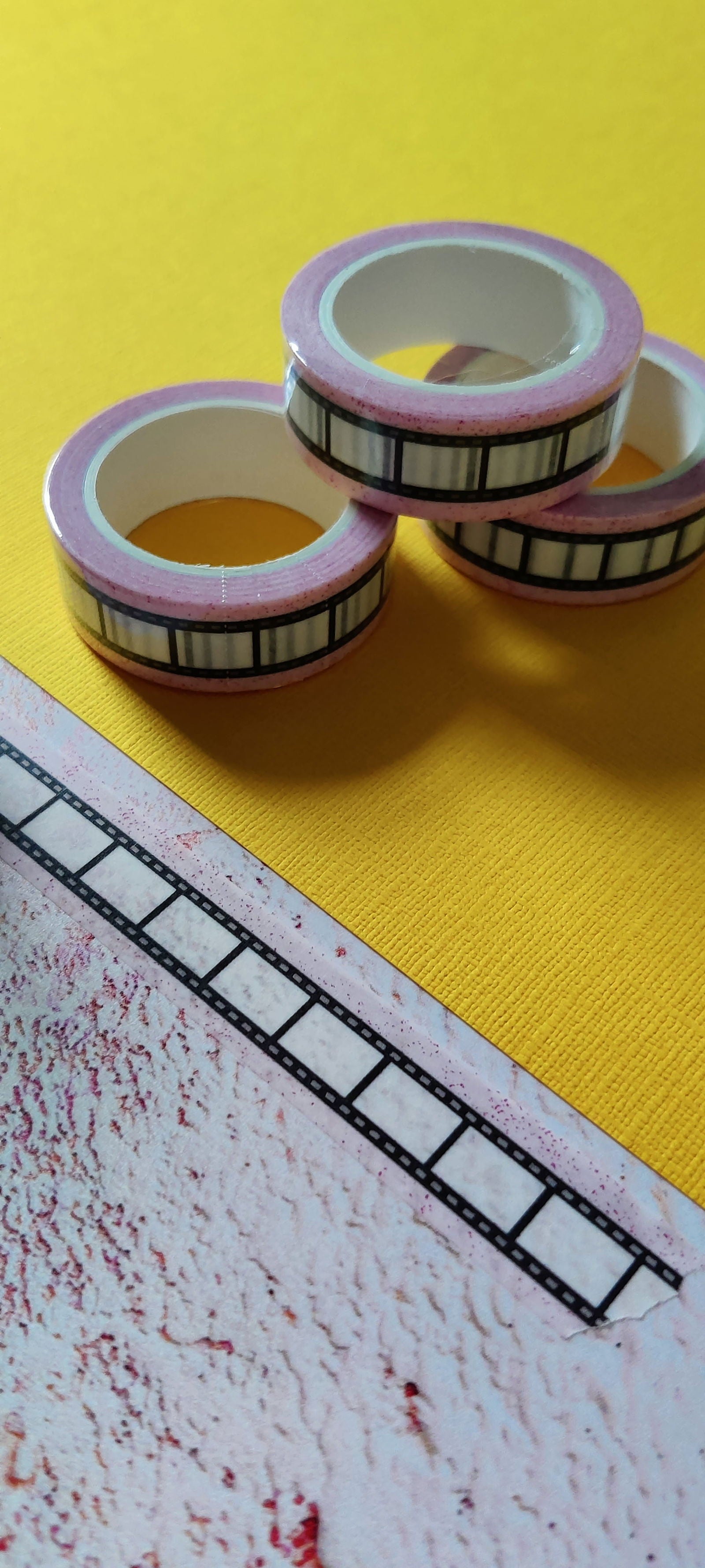 Speckled Pink Film Reel Washi Tape