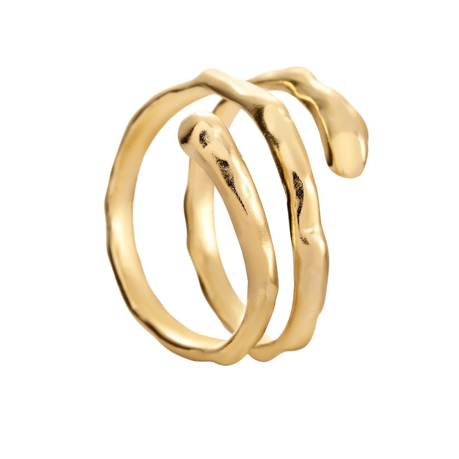 Adjustable 18K Gold-Plated Sterling Silver Ring – Hypoallergenic by ONEHE at www.brixbailey.com