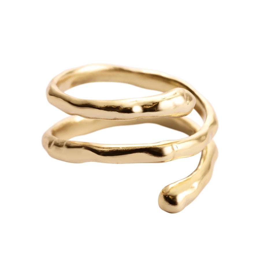 ONEHE Adjustable 18k Gold-Plated Silver Ring – Hypoallergenic by ONEHE at www.brixbailey.com