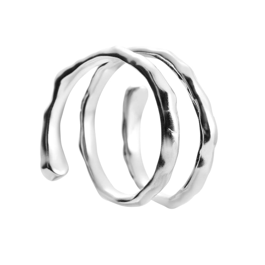 ONEHE Spiral Silver Ring – Hypoallergenic & Adjustable by ONEHE at www.brixbailey.com