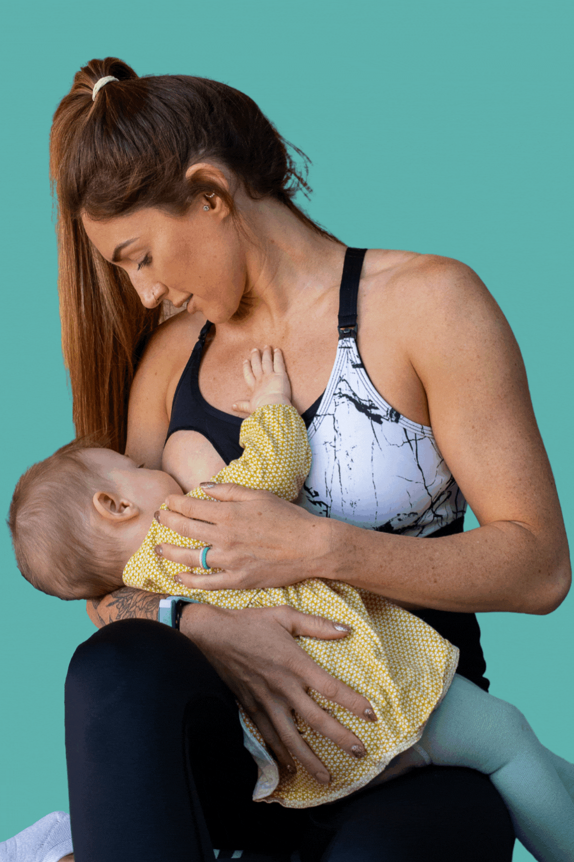 Maternity & Nursing Sports Bra | B-F Cup | Marble Print