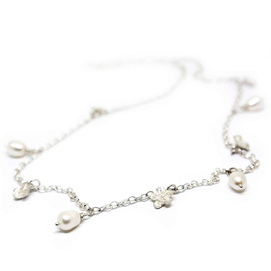 Spring Collection Silver Pearl Necklace – Handcrafted by Agnes Veski by Agnes Veski Jewellery at www.brixbailey.com