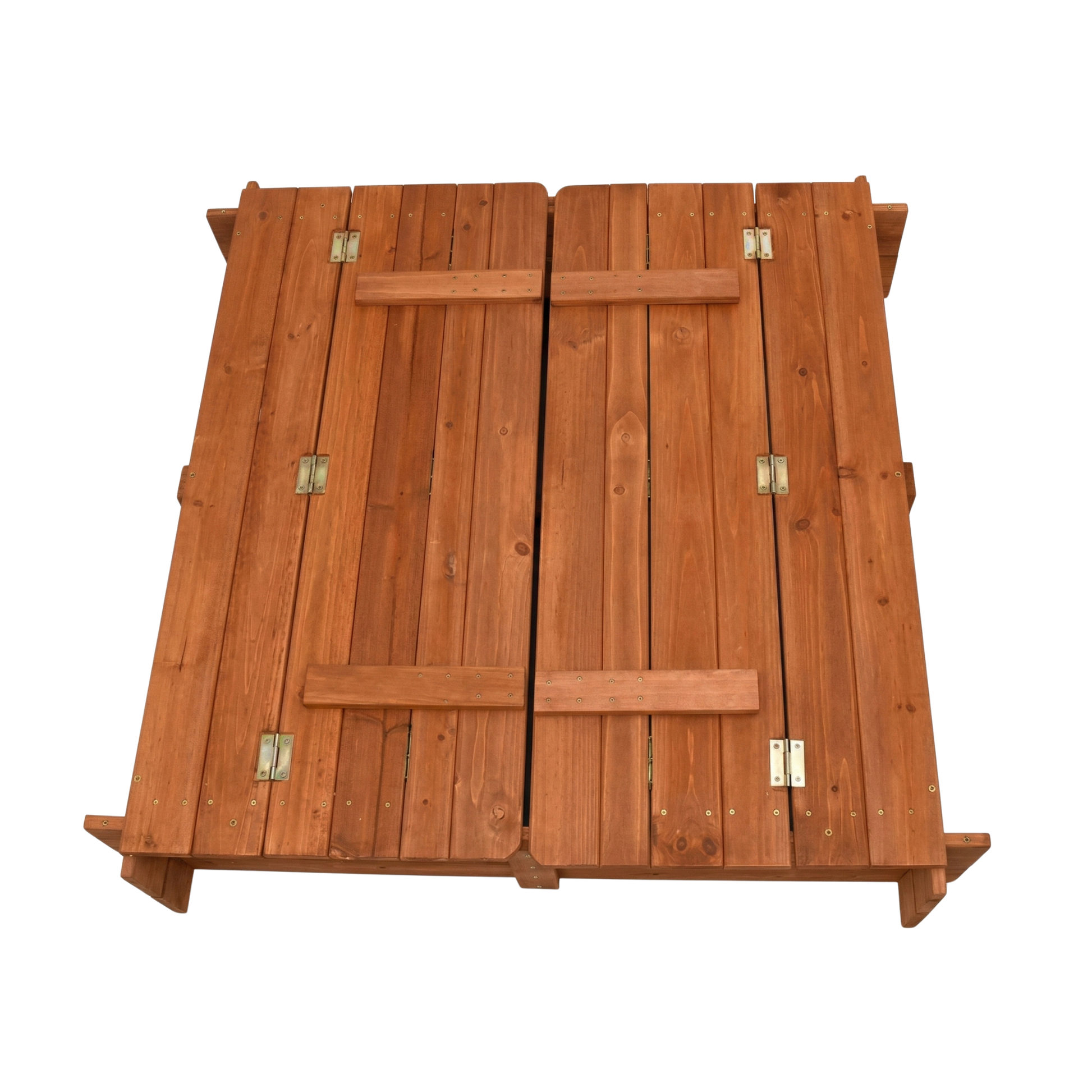 96cm Square Wooden Sandpit with Integrated Folding Lid