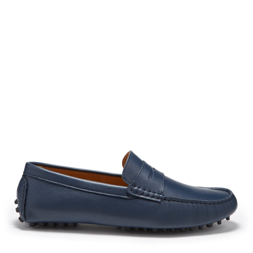 Penny Driving Loafers in French Navy Leather