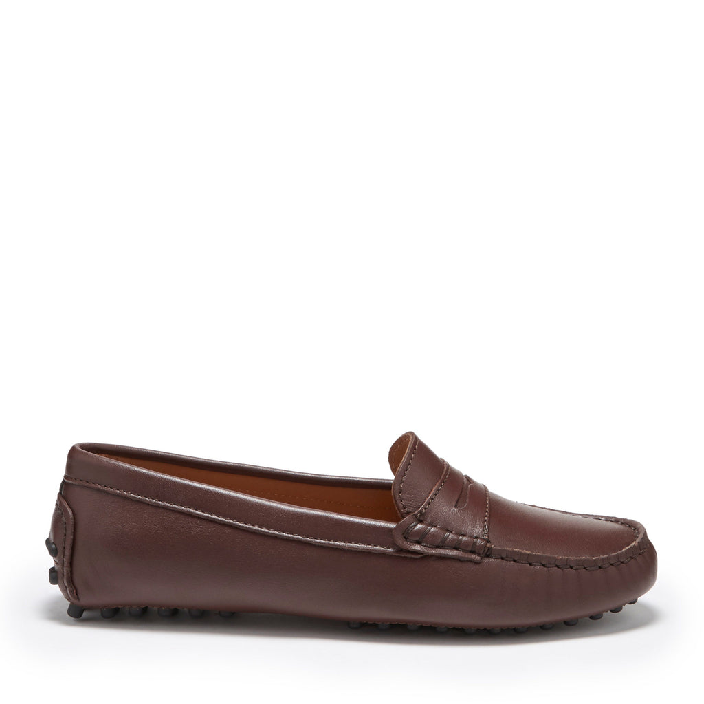 Women's Brown Leather Penny Loafers