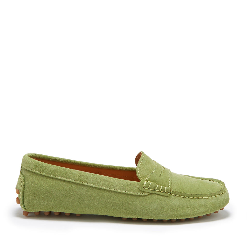 Women's Olive Green Penny Driving Loafers