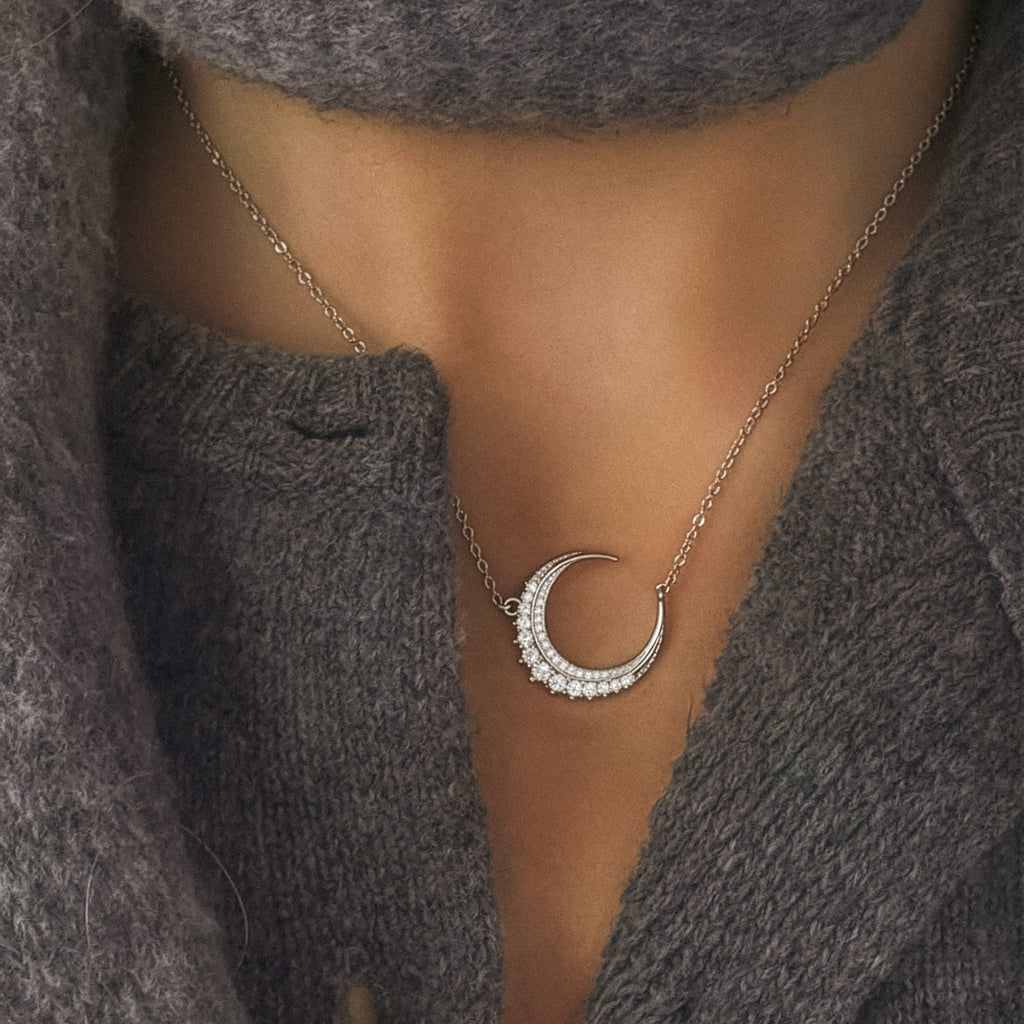 Stevie Moon Pendant Necklace | 925 Sterling Silver