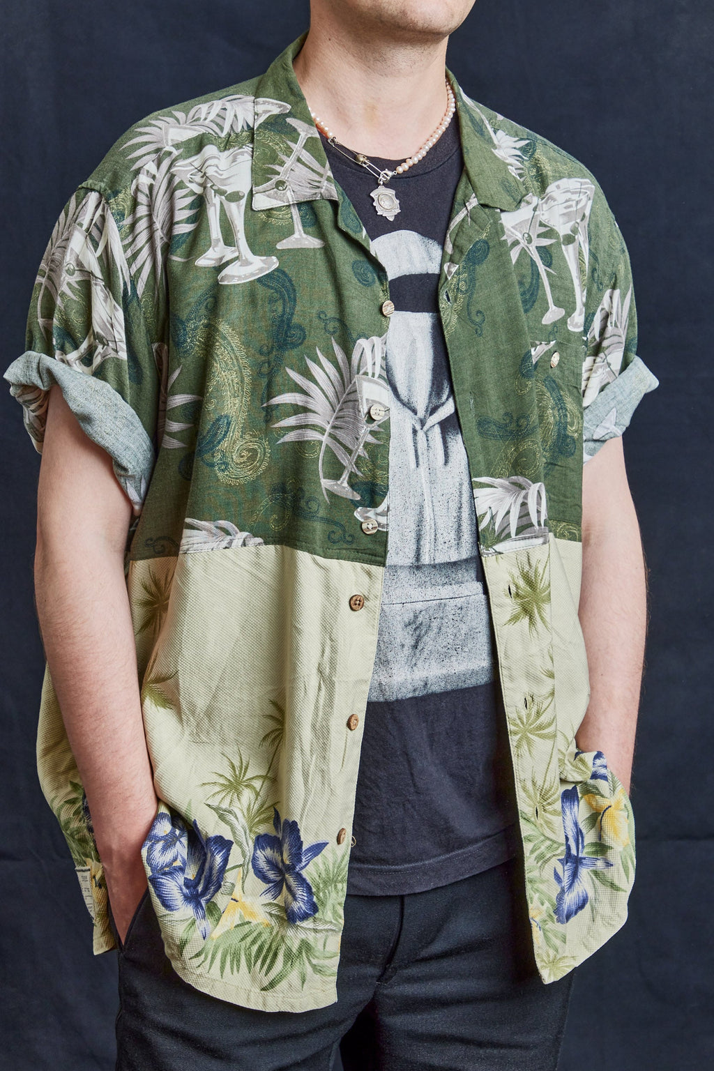 50/50 Hawaiian Shirt - Martini