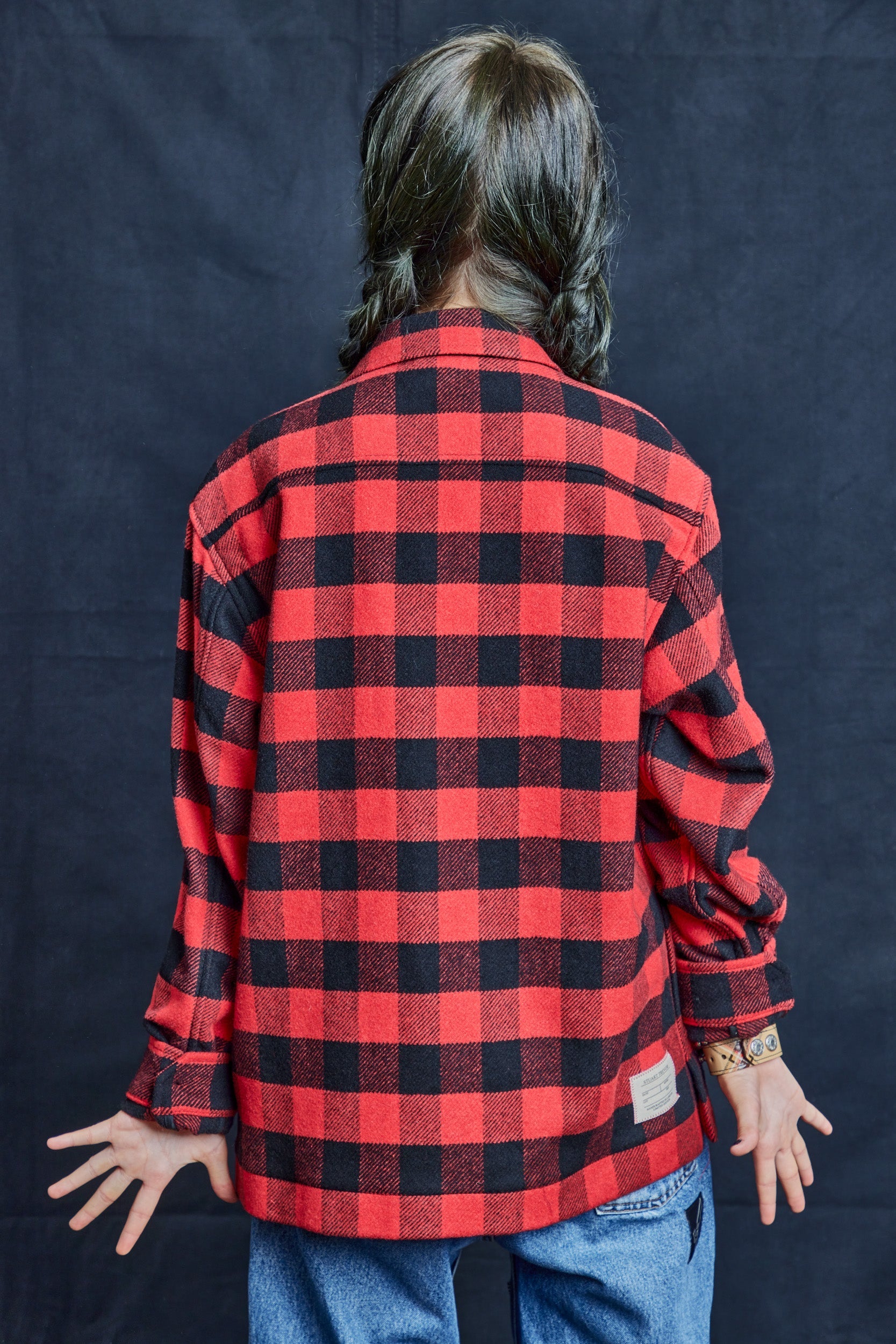 Wool Workshirt in Black and Red Check