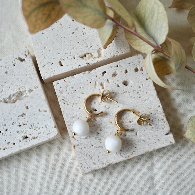 Terra Stud Huggie Pebbles