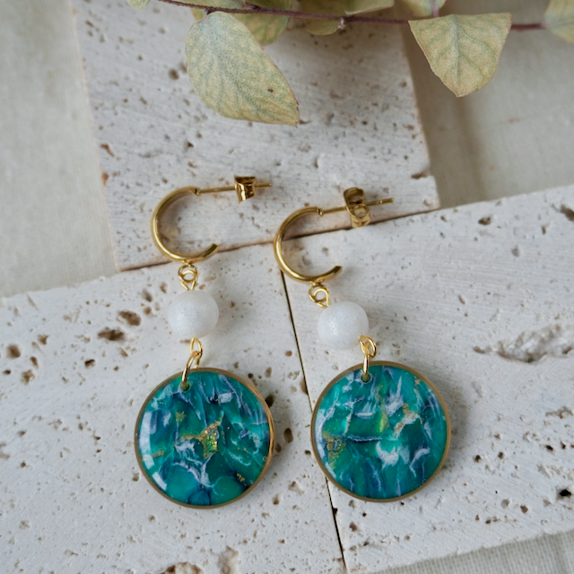 Celestia Stud Huggie Duo Disc