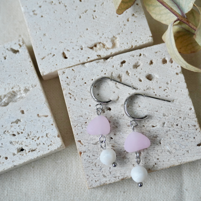 Terra Stud Huggie Duo Pebble