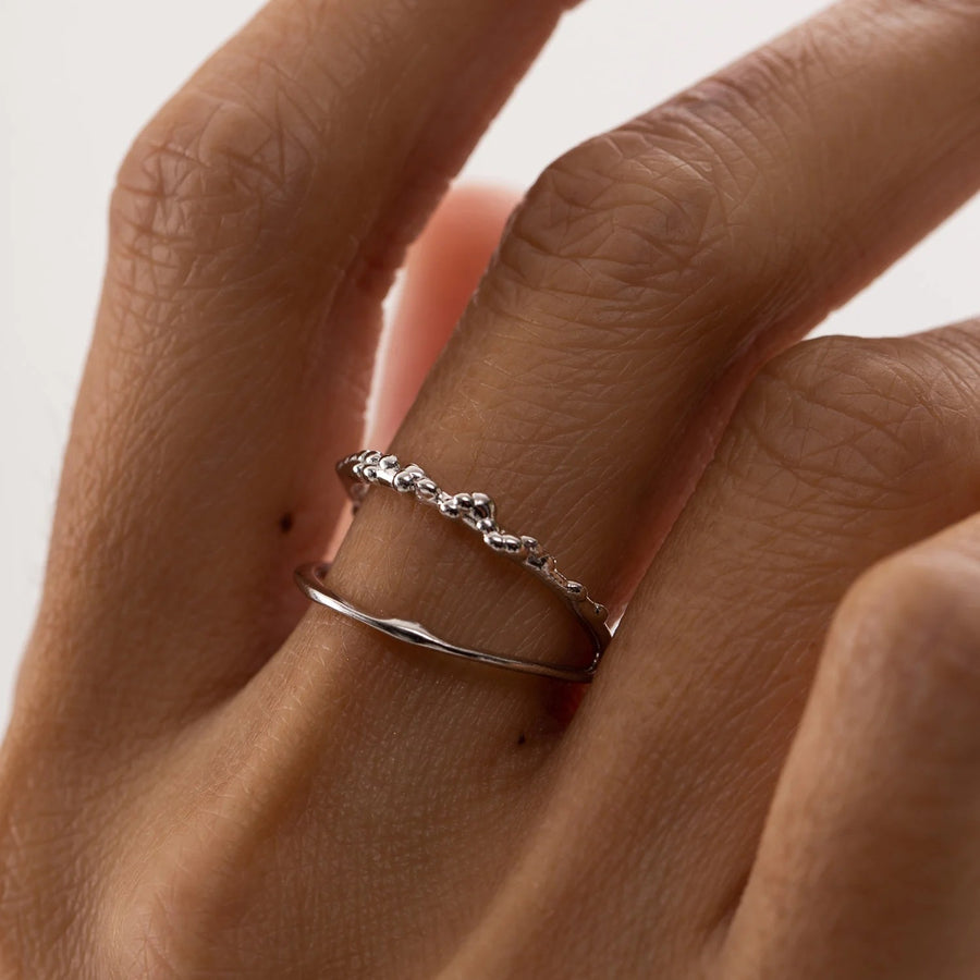 Adjustable Rhodium-Plated Silver Ring – Hypoallergenic & Elegant by ONEHE at www.brixbailey.com