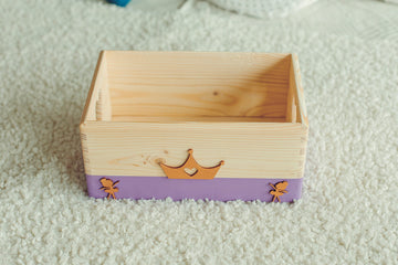 Handcrafted Wooden Storage Box – Heart Cutouts & Whimsical Style by Kai aš mažas buvau at www.brixbailey.com