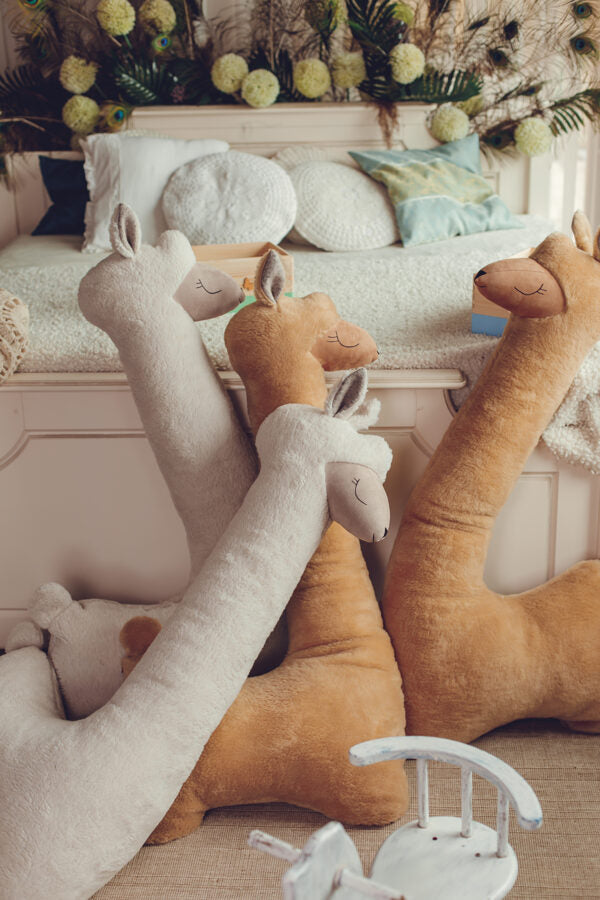 Handmade Giant Super Soft Alpaca Toy - Comfy Pillow & Stylish Room Decor by Kai aš mažas buvau at www.brixbailey.com