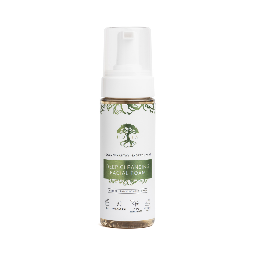 Deep Cleansing Face Wash Foam – Juniper & Sage, For All Skin Types by HOIA at www.brixbailey.com