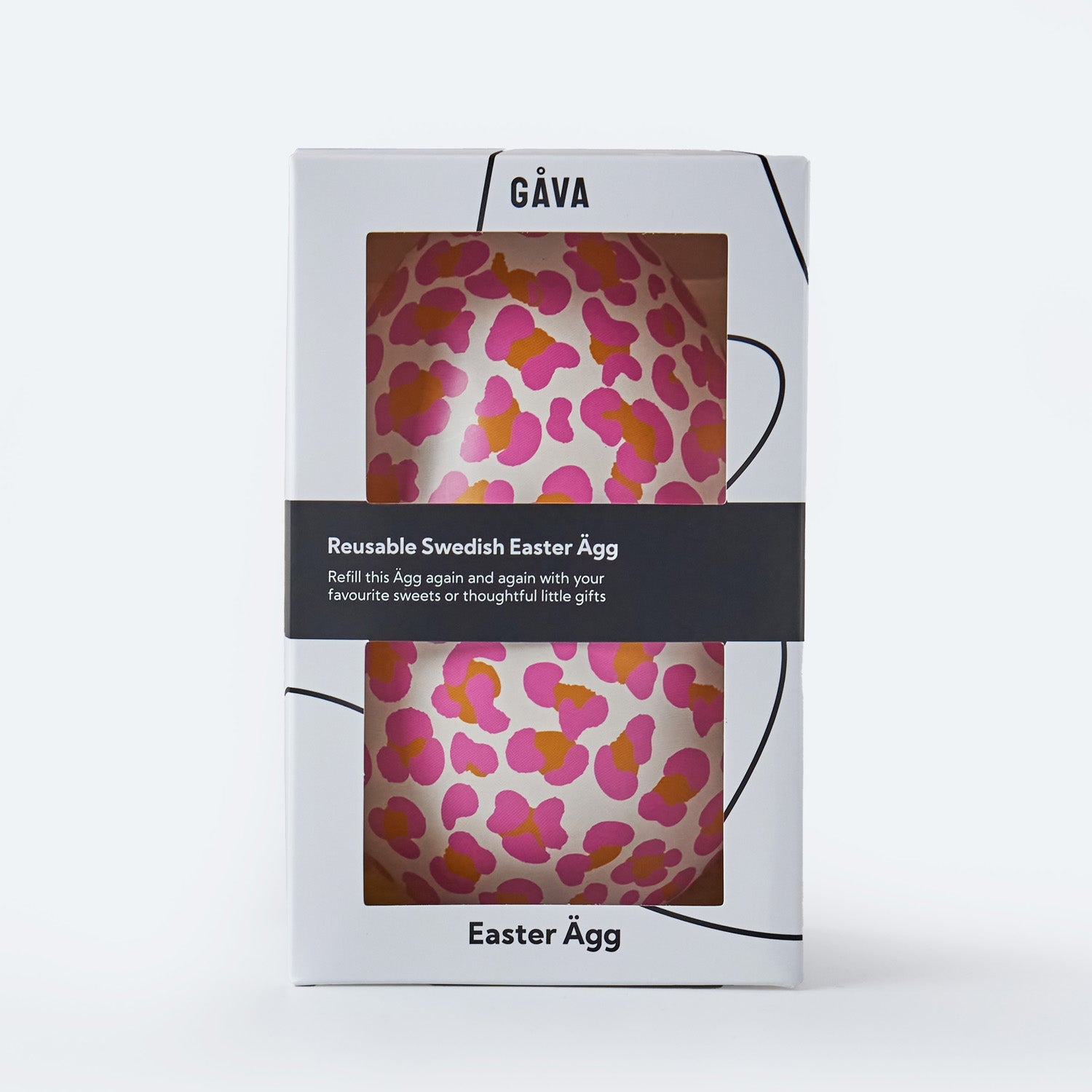 Lola Reusable Easter Egg in Pink Leopard Print