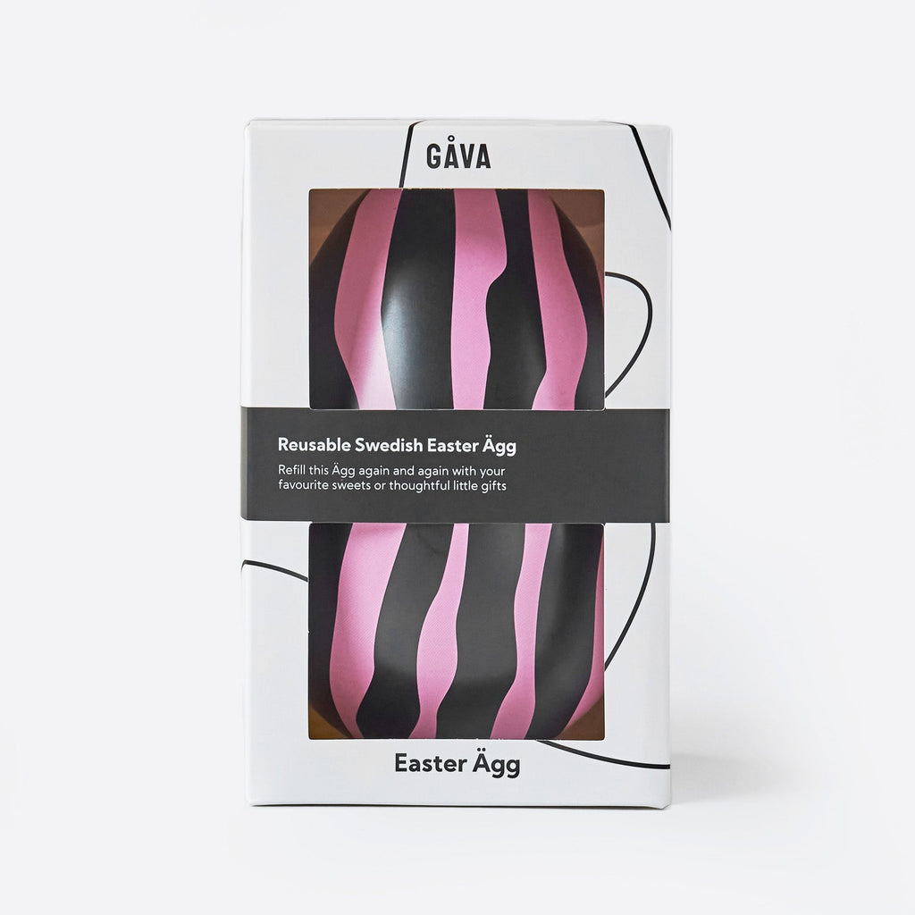 Zara Pink and Black Striped Reusable Easter Egg