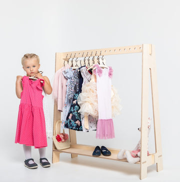 Toddler Dress Up Rack – Elegant & Educational Storage Solution by Montessori House Bed at www.brixbailey.com