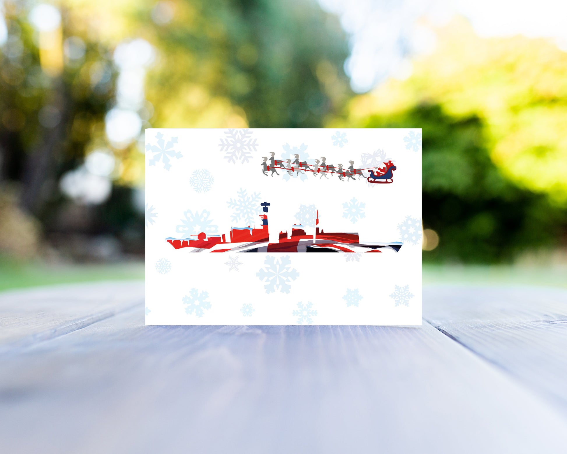 Union Flag T23 Frigate Christmas Card