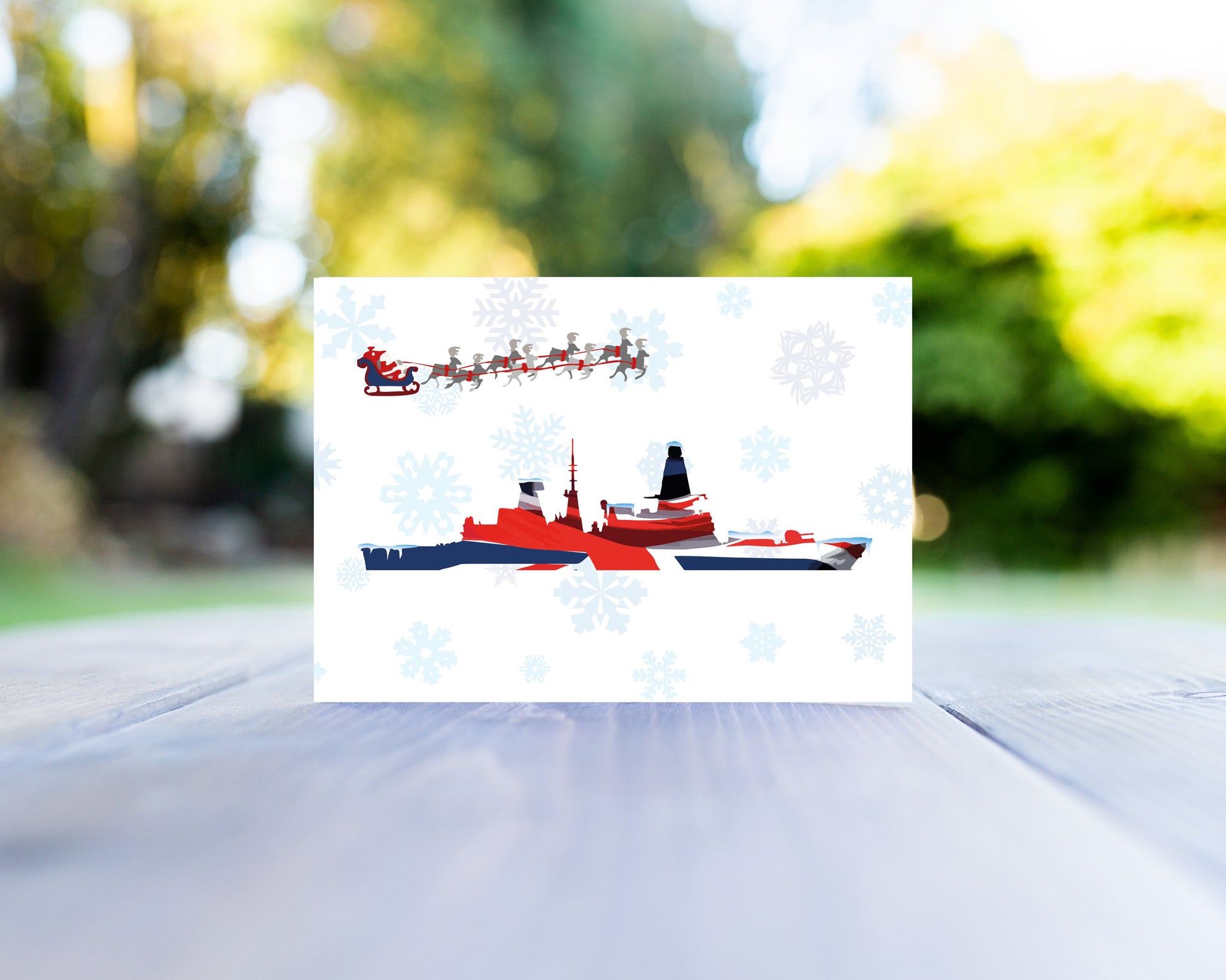 Union Flag Christmas Card with Red Envelope