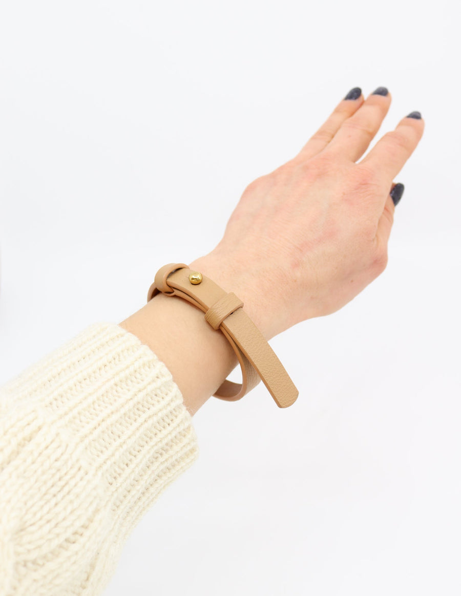 Elegant Leather Bracelet with Brass Fastener – Durable & Stylish by Tairi Roosve at www.brixbailey.com