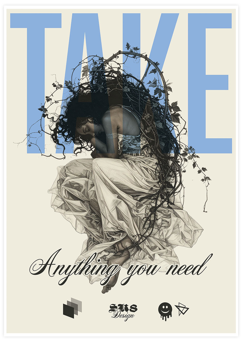 Take Art Print – Surreal Emotional Portrait