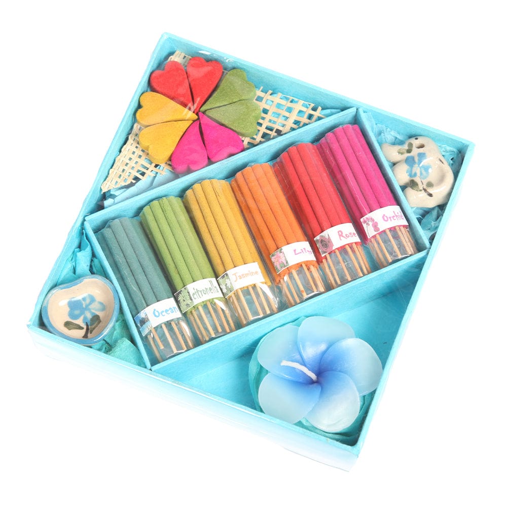 Incense and Candle Gift Set with Ceramic Holders