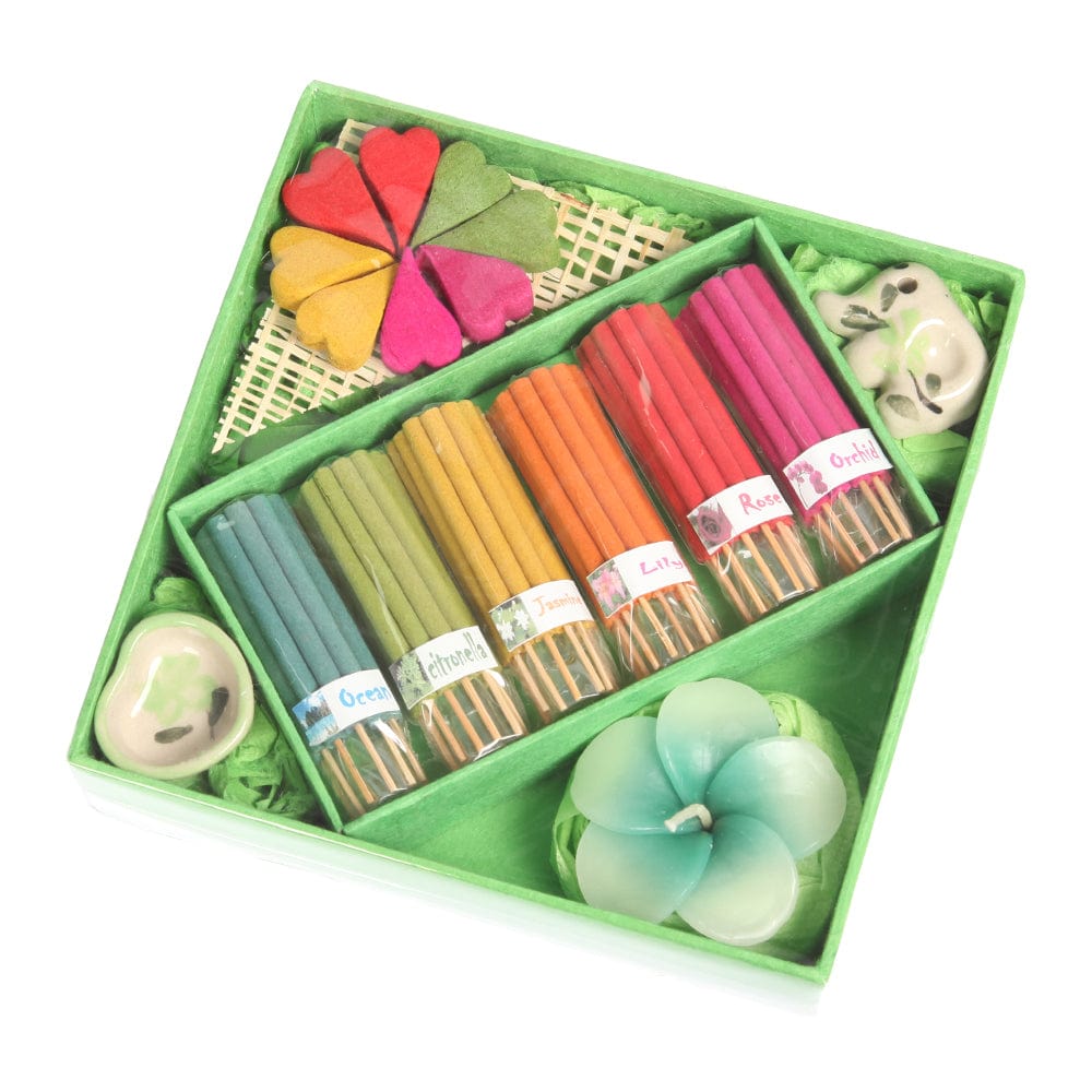 Incense and Candle Gift Set with Ceramic Holders