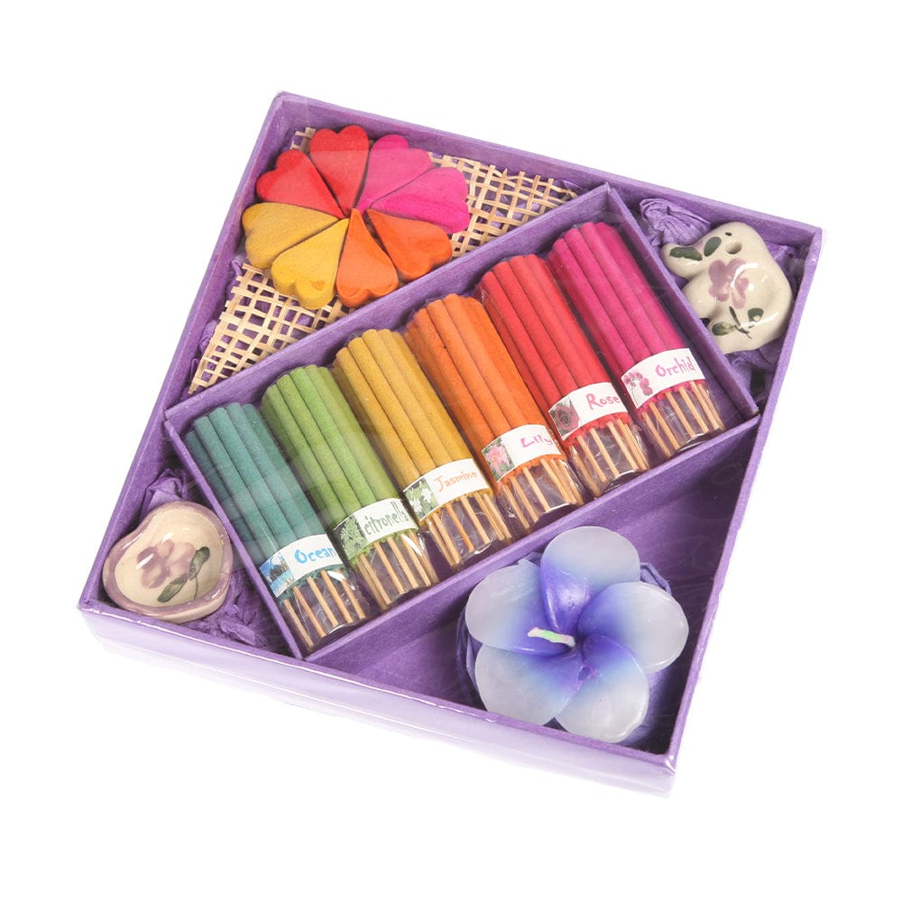 Incense and Candle Gift Set with Ceramic Holders