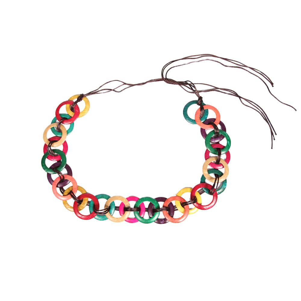 Coconut Shell Disk Beaded Belt