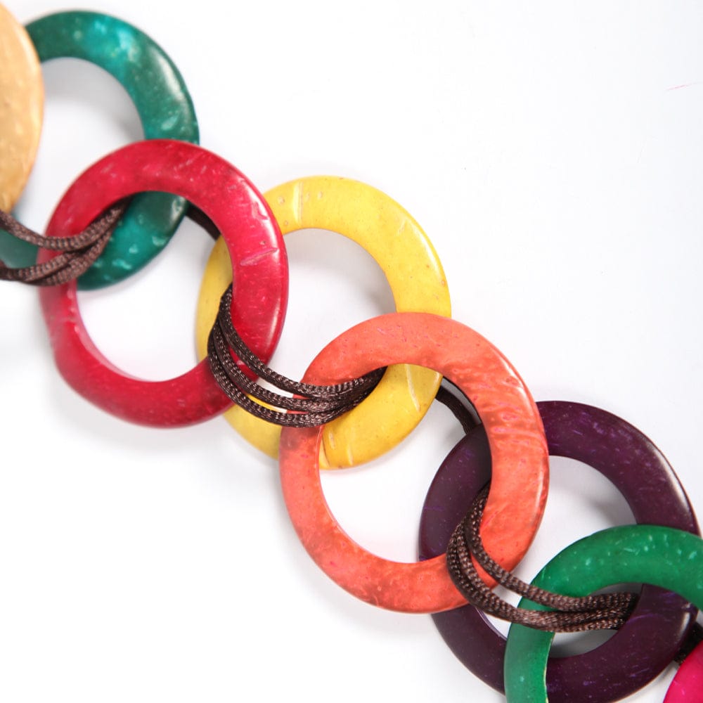 Coconut Shell Disk Beaded Belt