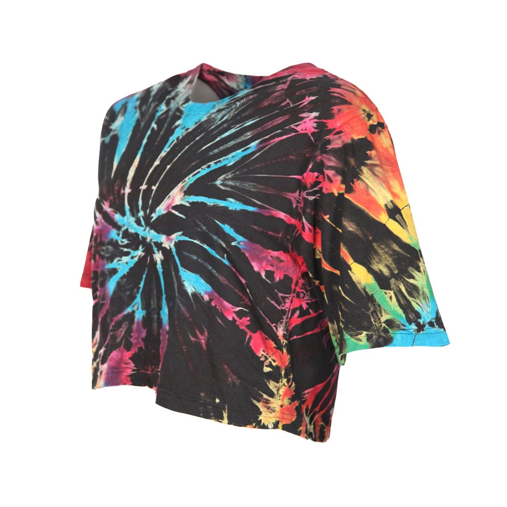Cropped Tie Dye Cotton T Shirt