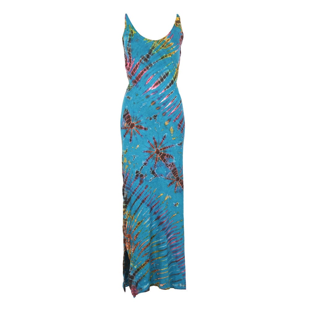 Tie Dye Bodycon Maxi Dress with Lattice Back