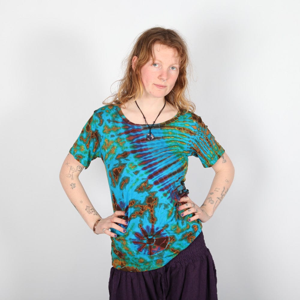 Tie Dye Jersey T-Shirt in Rayon Stretch