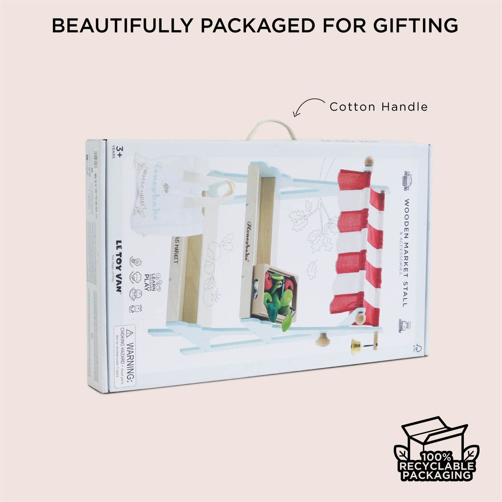 Wooden Market Stall with Fruit Play Food Crate