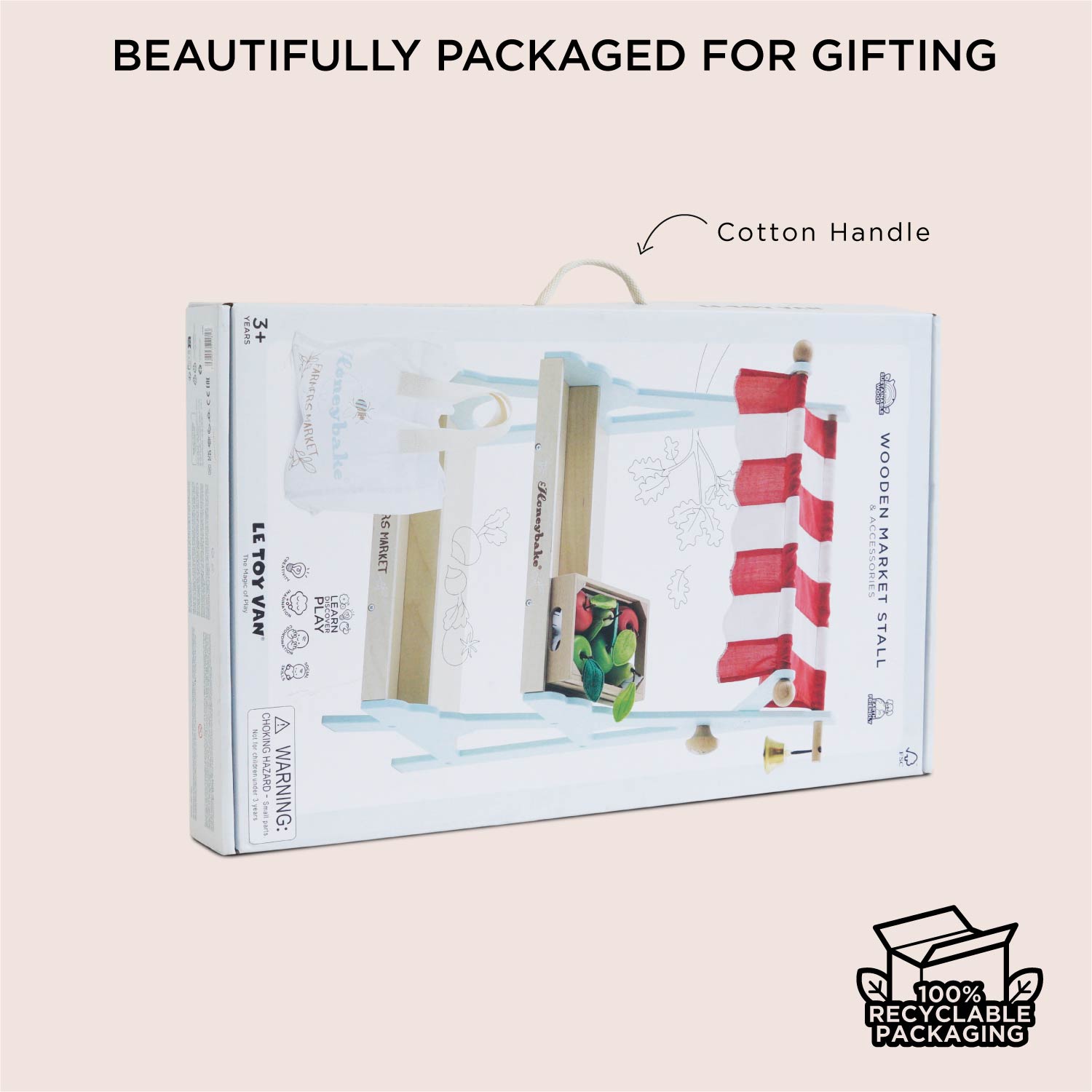 Wooden Market Stall with Fruit Play Food Crate