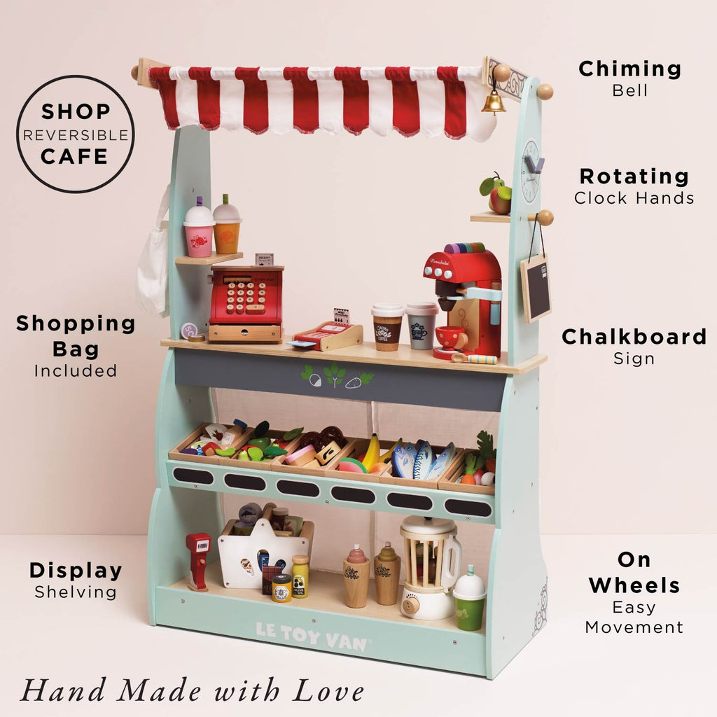 Reversible Wooden Shop and Cafe Market Stand